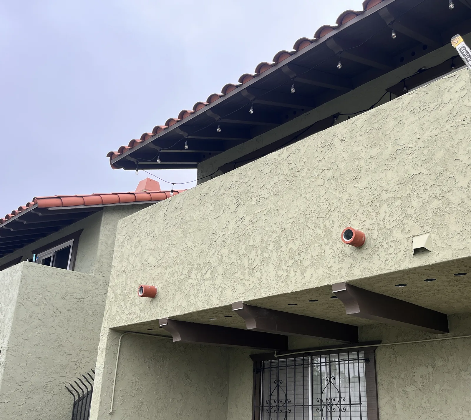 Finished balcony wall and textured underside